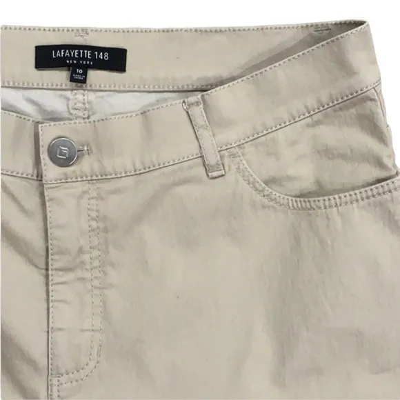 - Lafayette 148 Tan Thompson Slim-leg Jeans Lightweight Denim like new