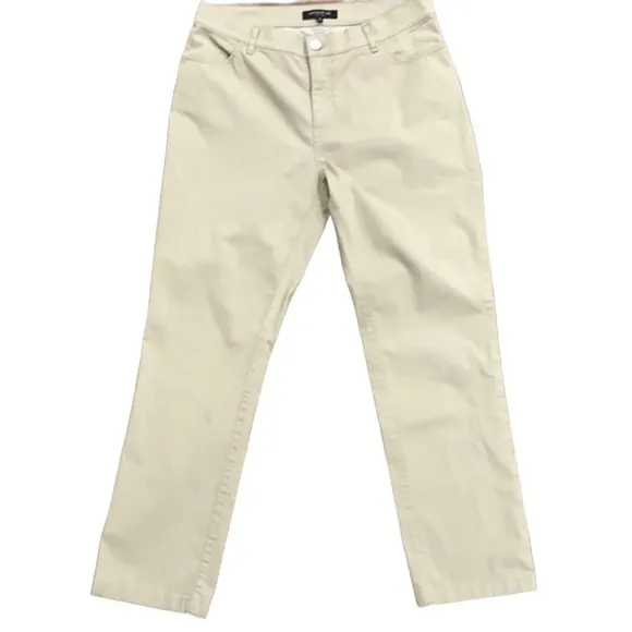 - Lafayette 148 Tan Thompson Slim-leg Jeans Lightweight Denim like new
