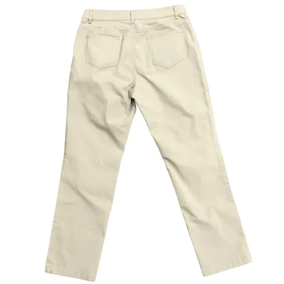 - Lafayette 148 Tan Thompson Slim-leg Jeans Lightweight Denim like new