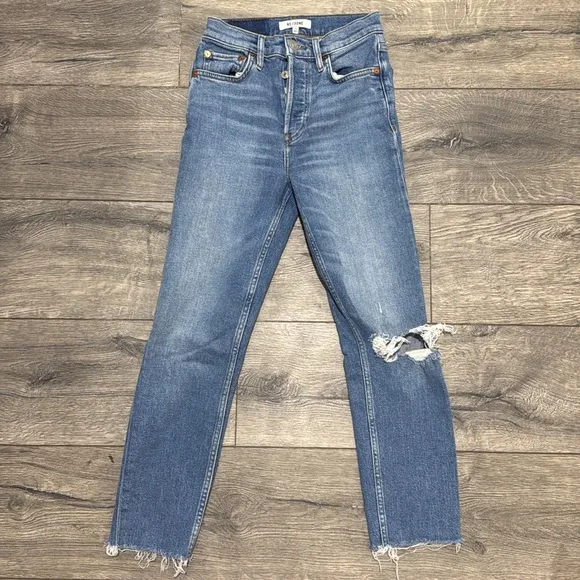 • Re/Done • Women’s 90S HIGH-RISE ANKLE CROP IN WORN LIGHT AZURE 24