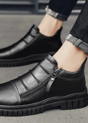 0010 ZIPPER LEATHER SHOES-FT