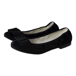 1412 - Black Velvet Flats for Girl/Teen/Women by London Kids