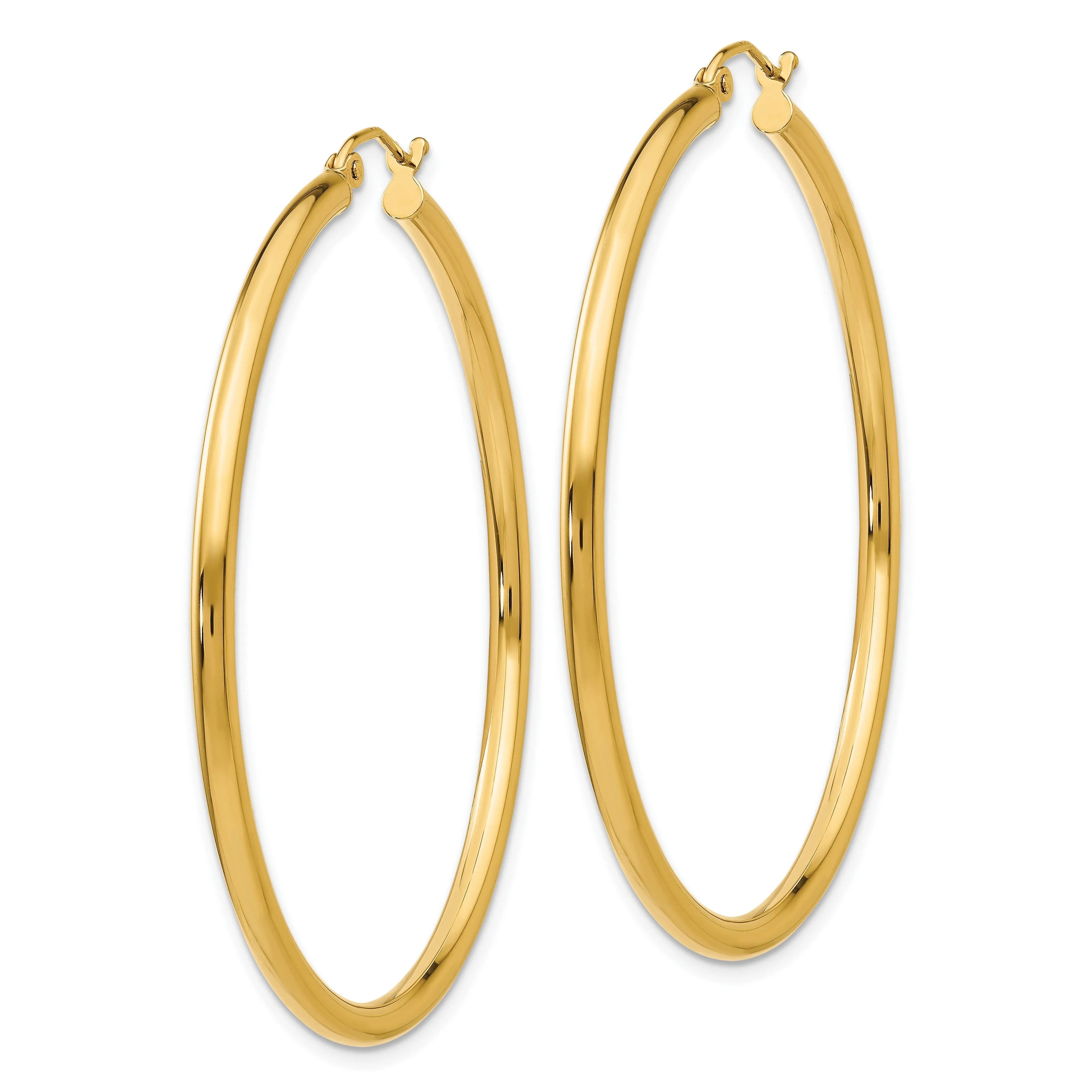 14k Yellow Gold 2.5MM Lightweight Round Earrings