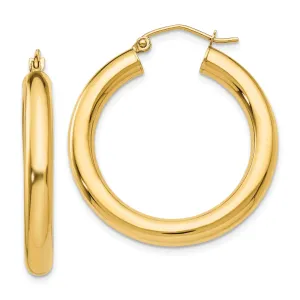 14k Yellow Gold 4MM Lightweight Round Earrings