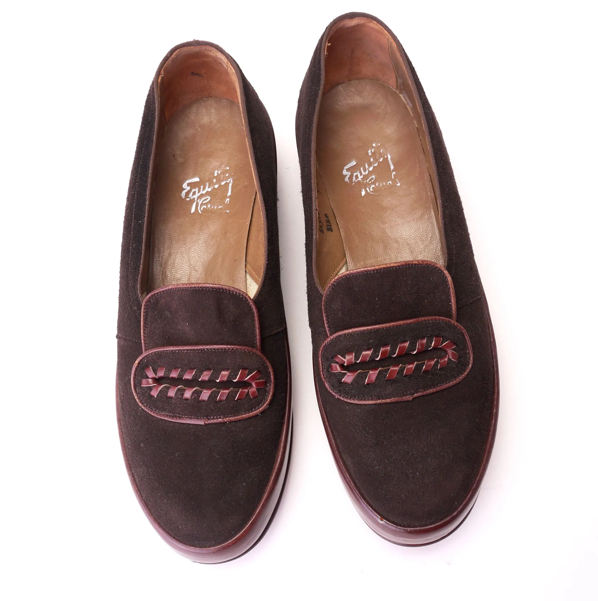 1940s Unworn CC41 Brown Suede Flats by Equity UK 5.5
