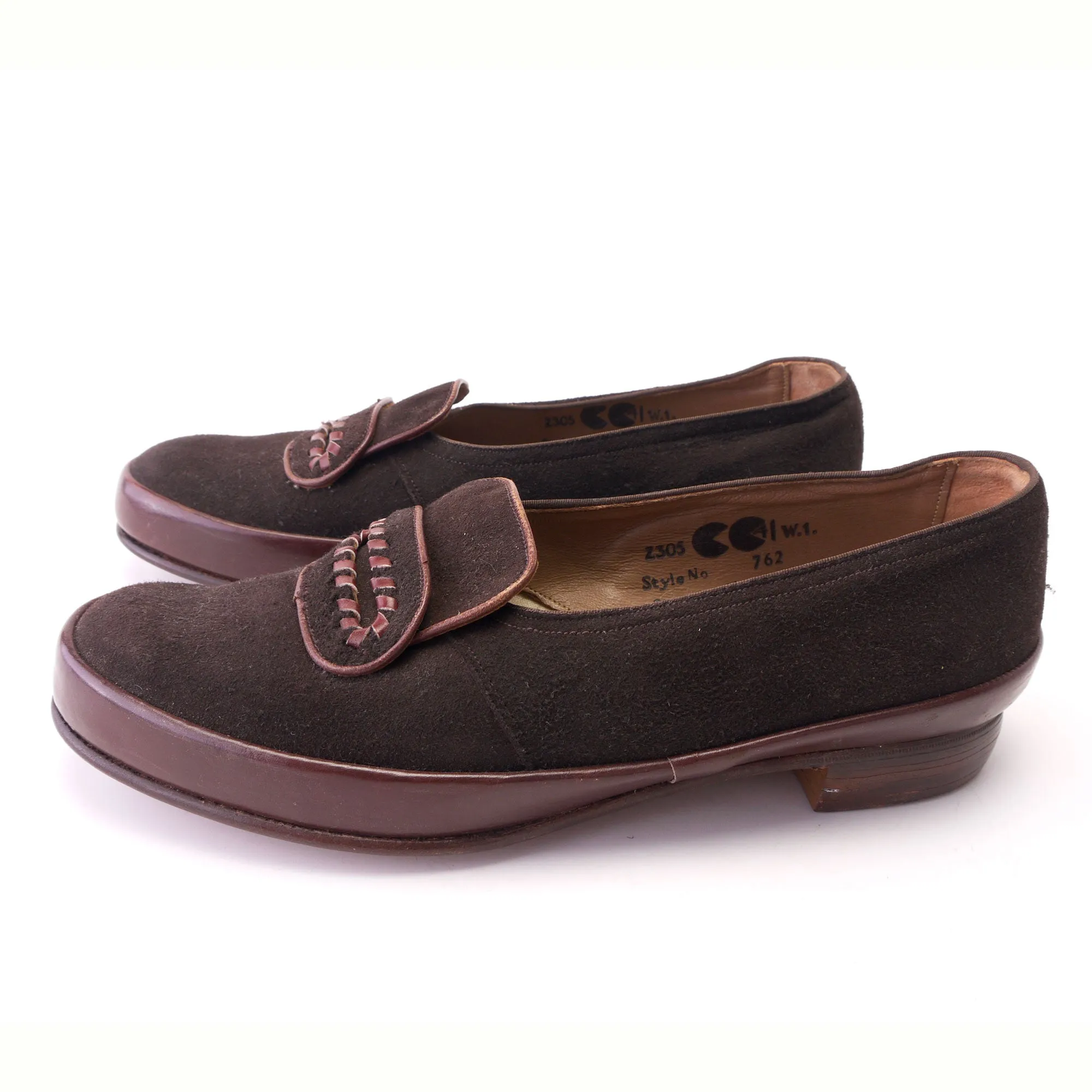 1940s Unworn CC41 Brown Suede Flats by Equity UK 5.5