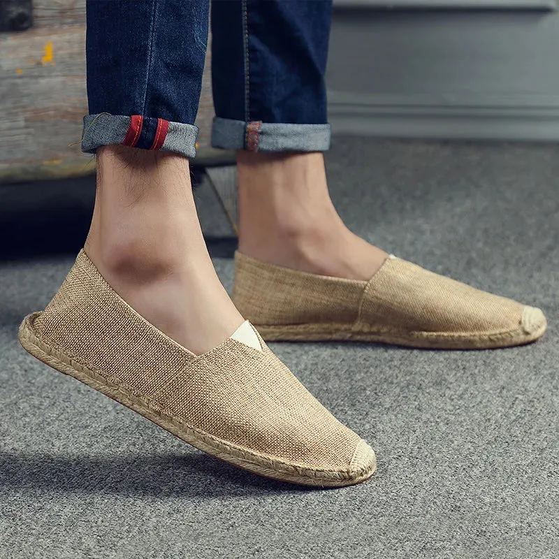 2024 Summer New Women's Linen Casual Shoes Handmade Weaving Fisherman Shoes Fashion Casual Flat Espadrilles Driving Shoes Big Size