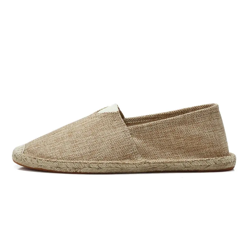 2024 Summer New Women's Linen Casual Shoes Handmade Weaving Fisherman Shoes Fashion Casual Flat Espadrilles Driving Shoes Big Size