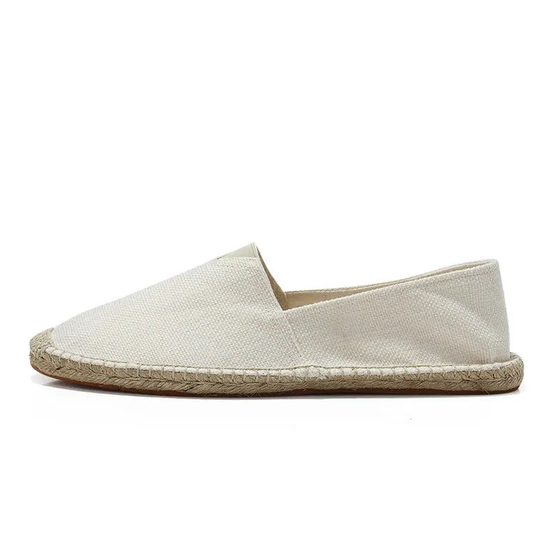 2024 Summer New Women's Linen Casual Shoes Handmade Weaving Fisherman Shoes Fashion Casual Flat Espadrilles Driving Shoes Big Size