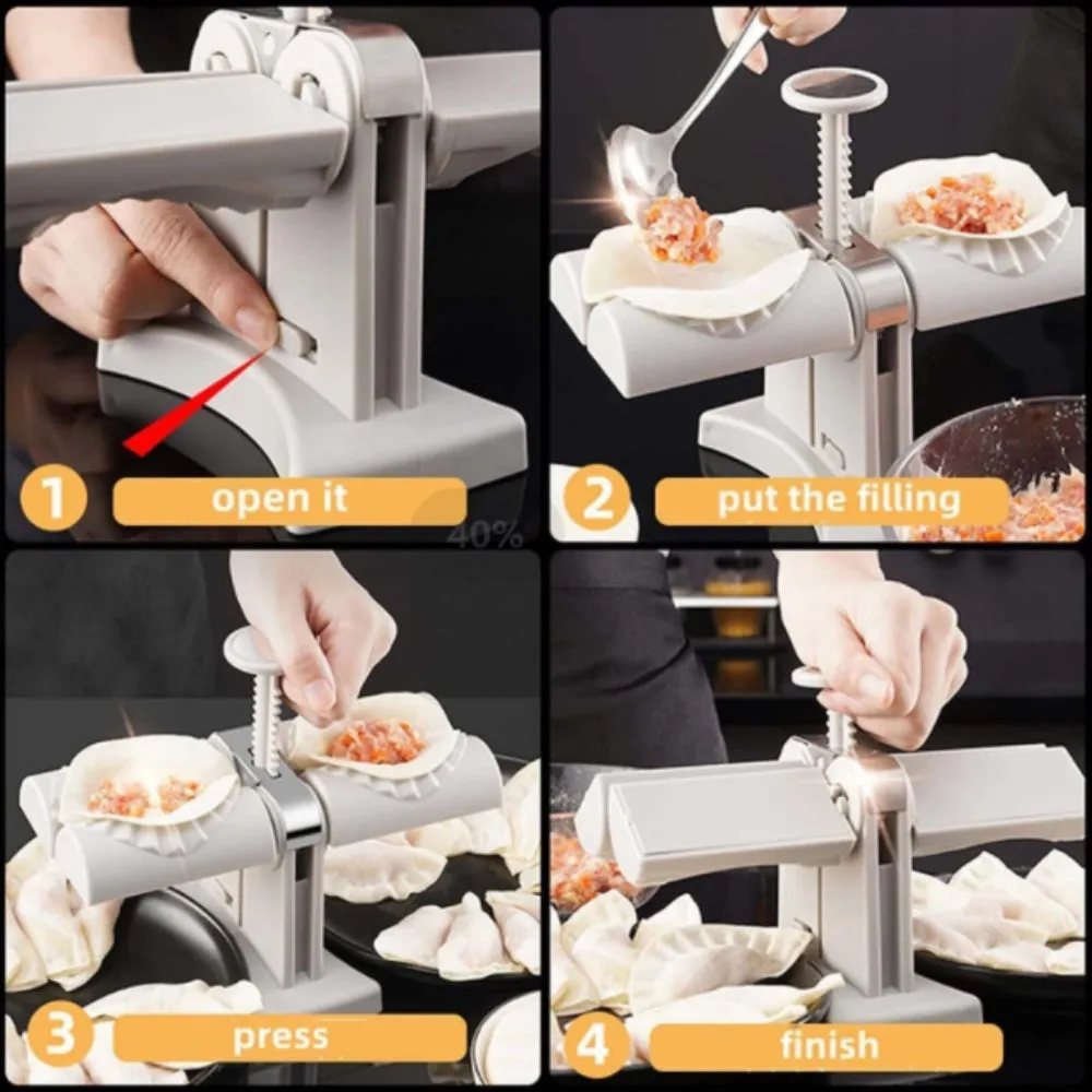 3 Piece Double Head Dumpling Mould Automatic Dumpling Maker - Mould - Cutter - Spoon