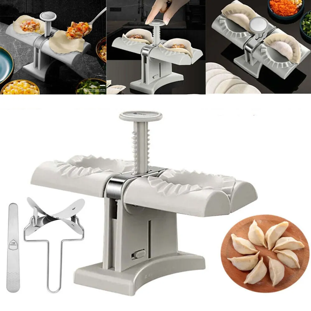 3 Piece Double Head Dumpling Mould Automatic Dumpling Maker - Mould - Cutter - Spoon