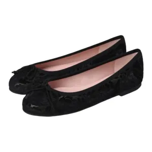 38189 - Black Velvet Flats for Teen/Women by Pretty Ballerinas