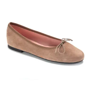 49788 - Taupe Suede Teens Bow Shoe