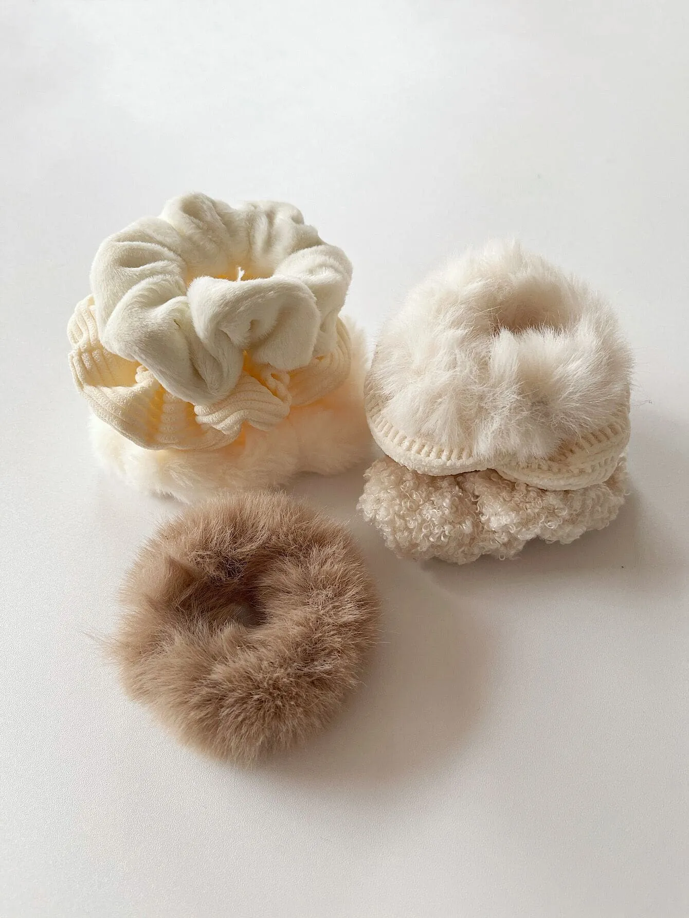 7pcs Fluffy Solid Scrunchie - Multicolor