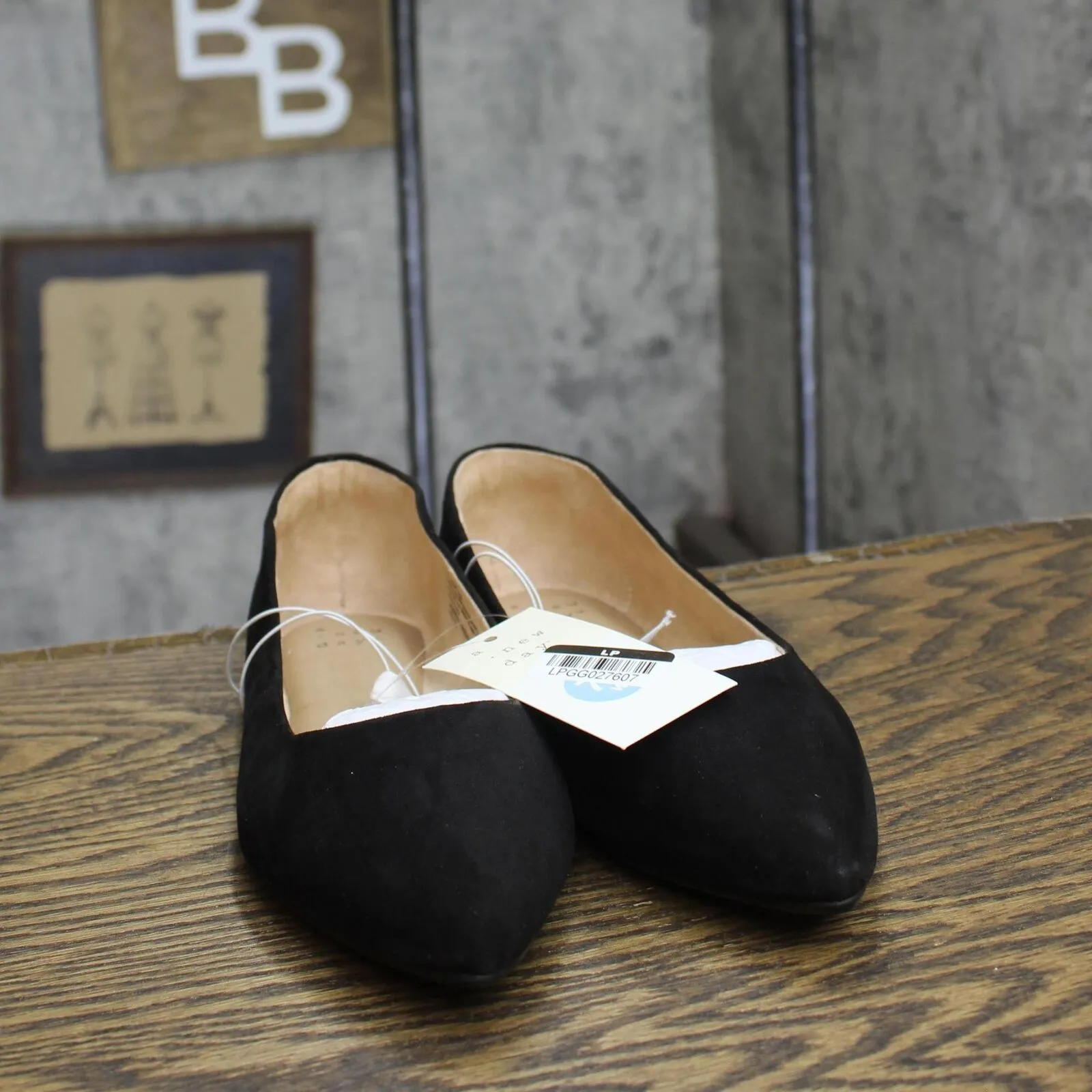 A New Day Corinna Wide Width Ballet Flats with Memory Foam Insole Black 7.5W
