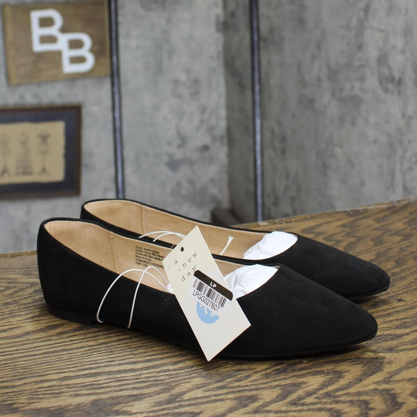 A New Day Corinna Wide Width Ballet Flats with Memory Foam Insole Black 7.5W