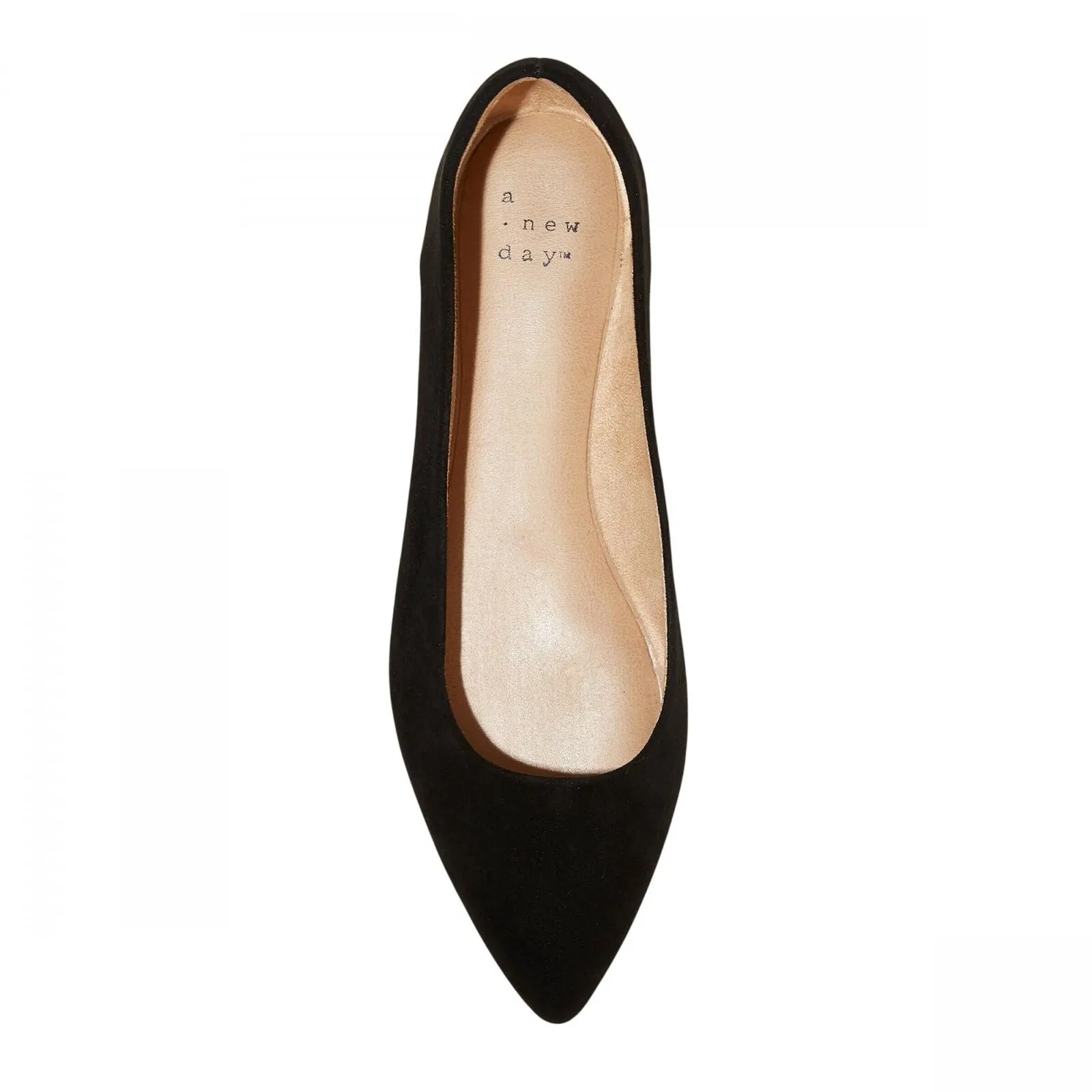 A New Day Corinna Wide Width Ballet Flats with Memory Foam Insole Black 7.5W