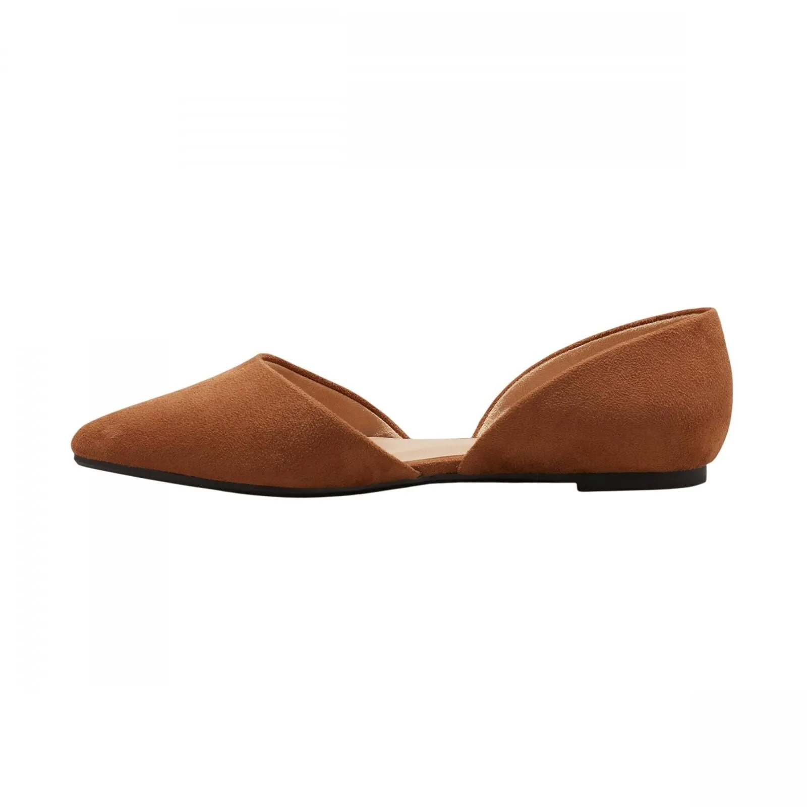A New Day Womens Julie Ballet Flats with Memory Foam Insole Cognac Brown 7.5M
