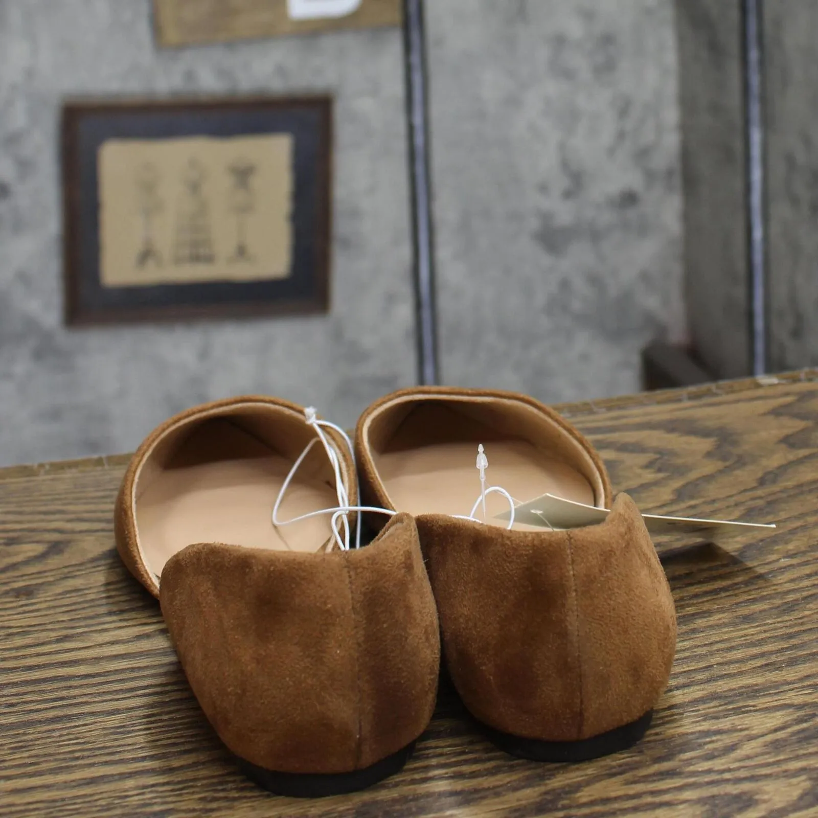 A New Day Womens Julie Ballet Flats with Memory Foam Insole Cognac Brown 7.5M