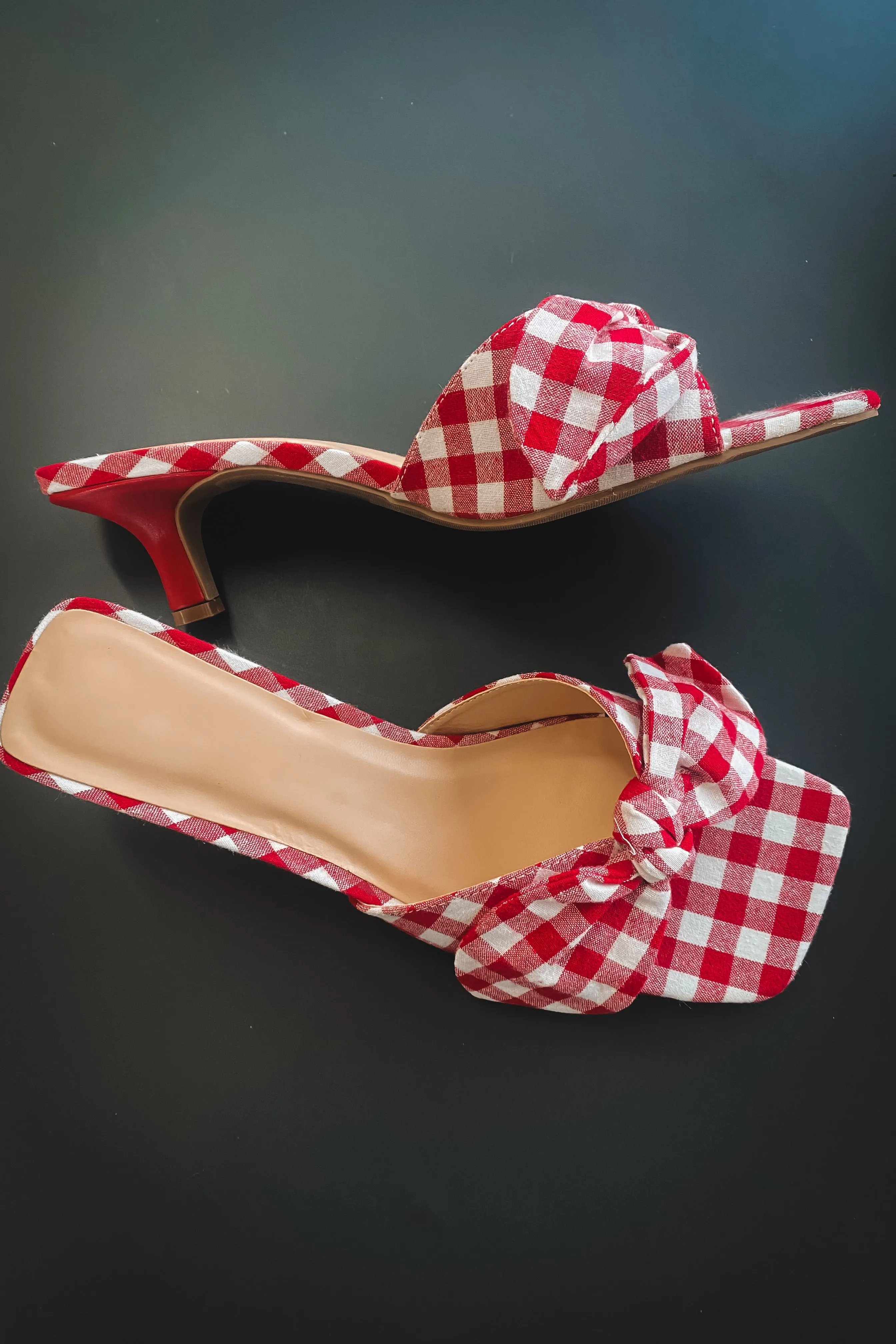 A Picnic Slay Red Checkered Kitten Heel