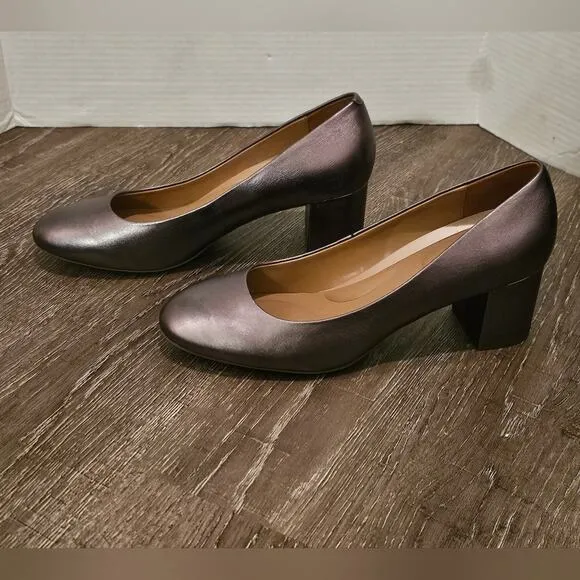 Aerosoles Metallic Bronze Bette Comfort InSole Block Heels Pumps Size 11 new!