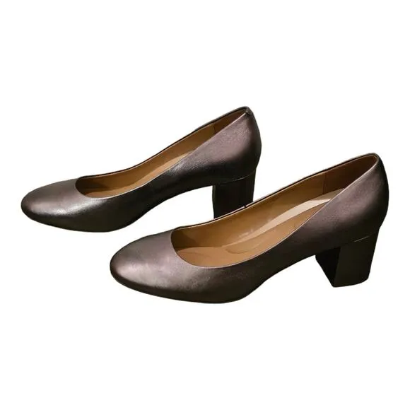 Aerosoles Metallic Bronze Bette Comfort InSole Block Heels Pumps Size 11 new!