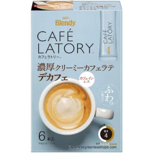 (AGF) Blendy Cafe Latory Rich Creamy Caffe Latte Decaf 6 Sticks