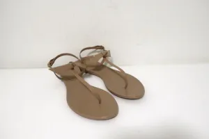 Alexandre Birman Clarita Jelly Bow Sandals Beige Size 41 T-Strap Flats NEW
