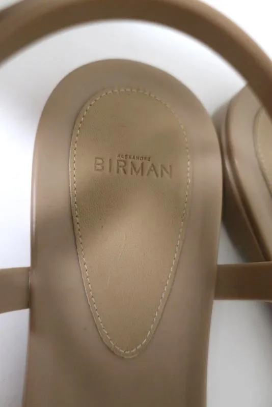 Alexandre Birman Clarita Jelly Bow Sandals Beige Size 41 T-Strap Flats NEW