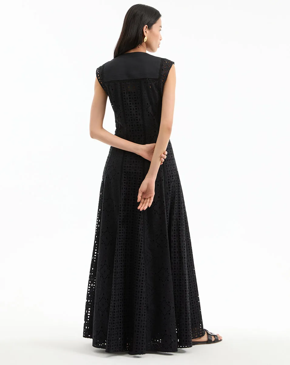 Alina Eyelet Maxi Dress