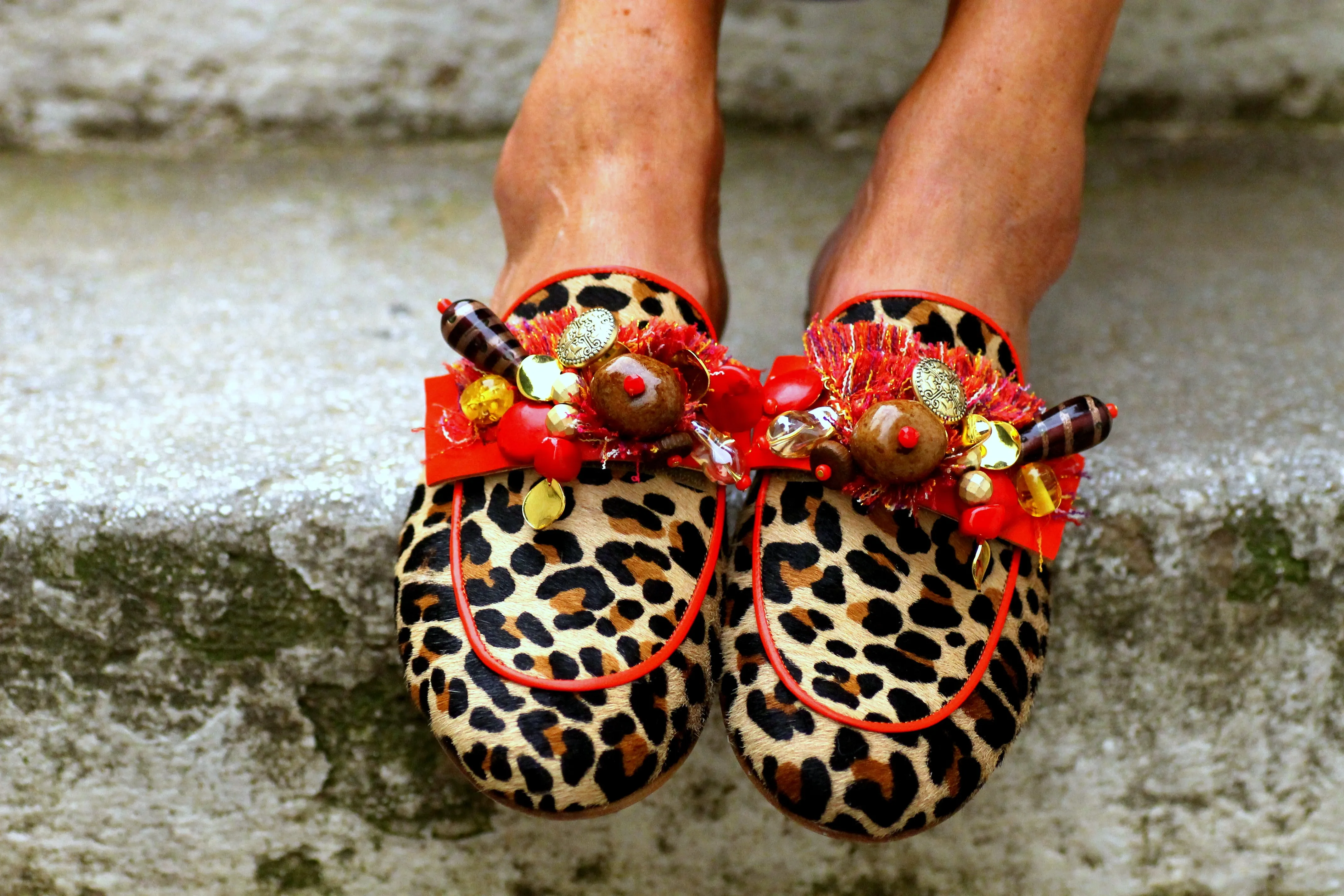 Aline Leopard Red