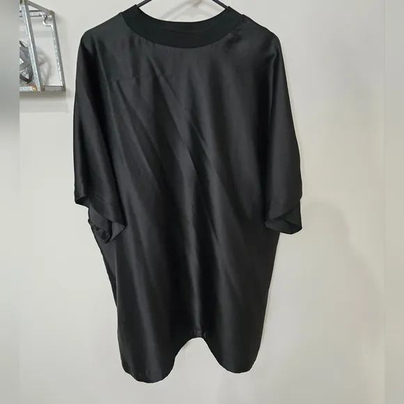 ASOS Black Silk/Satin Short Sleeve T-Shirt Dress