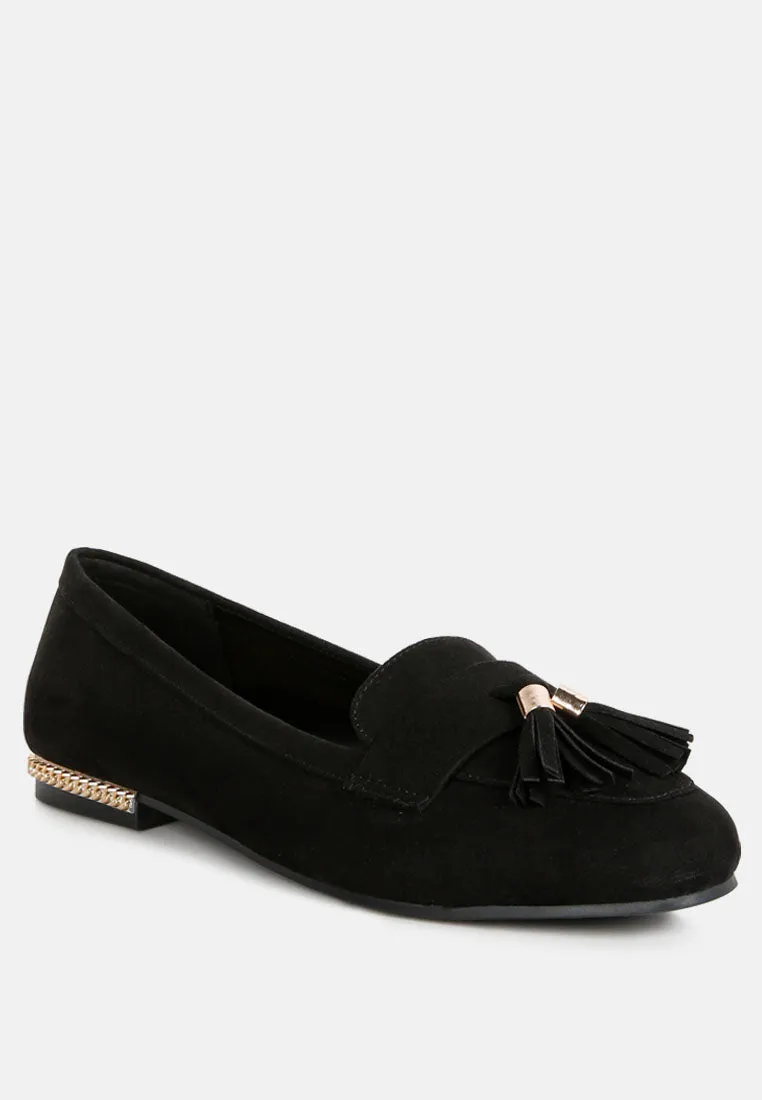 Atrika Faux Suede Tassel Loafers By Ruw