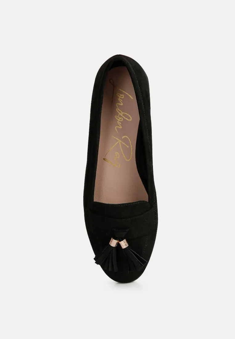 Atrika Faux Suede Tassel Loafers By Ruw