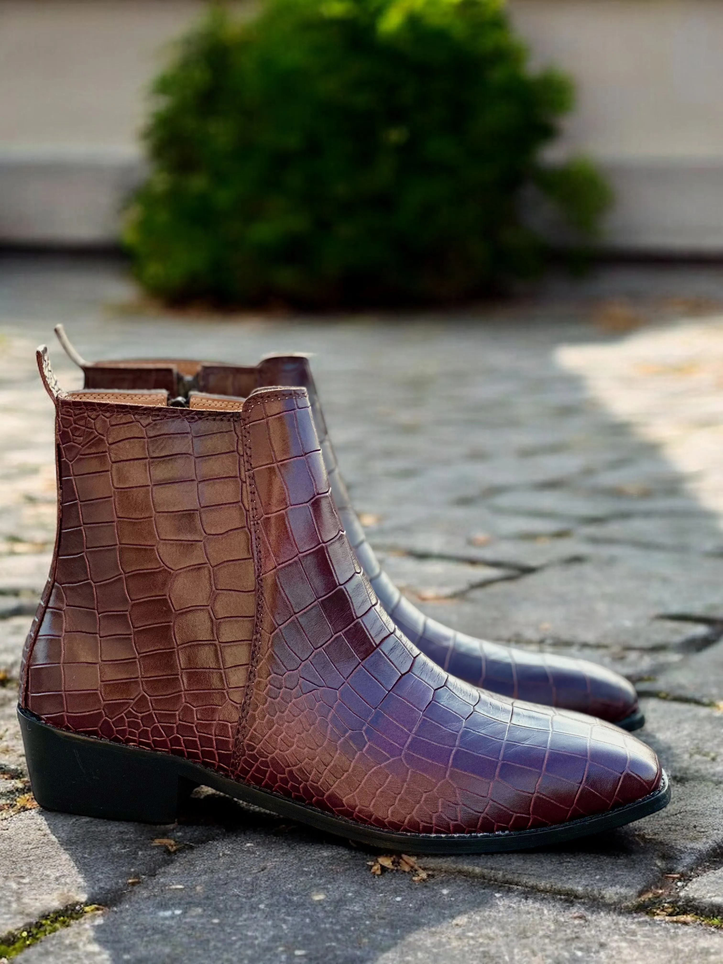 Auburn Croco Elite Chelsea Boots