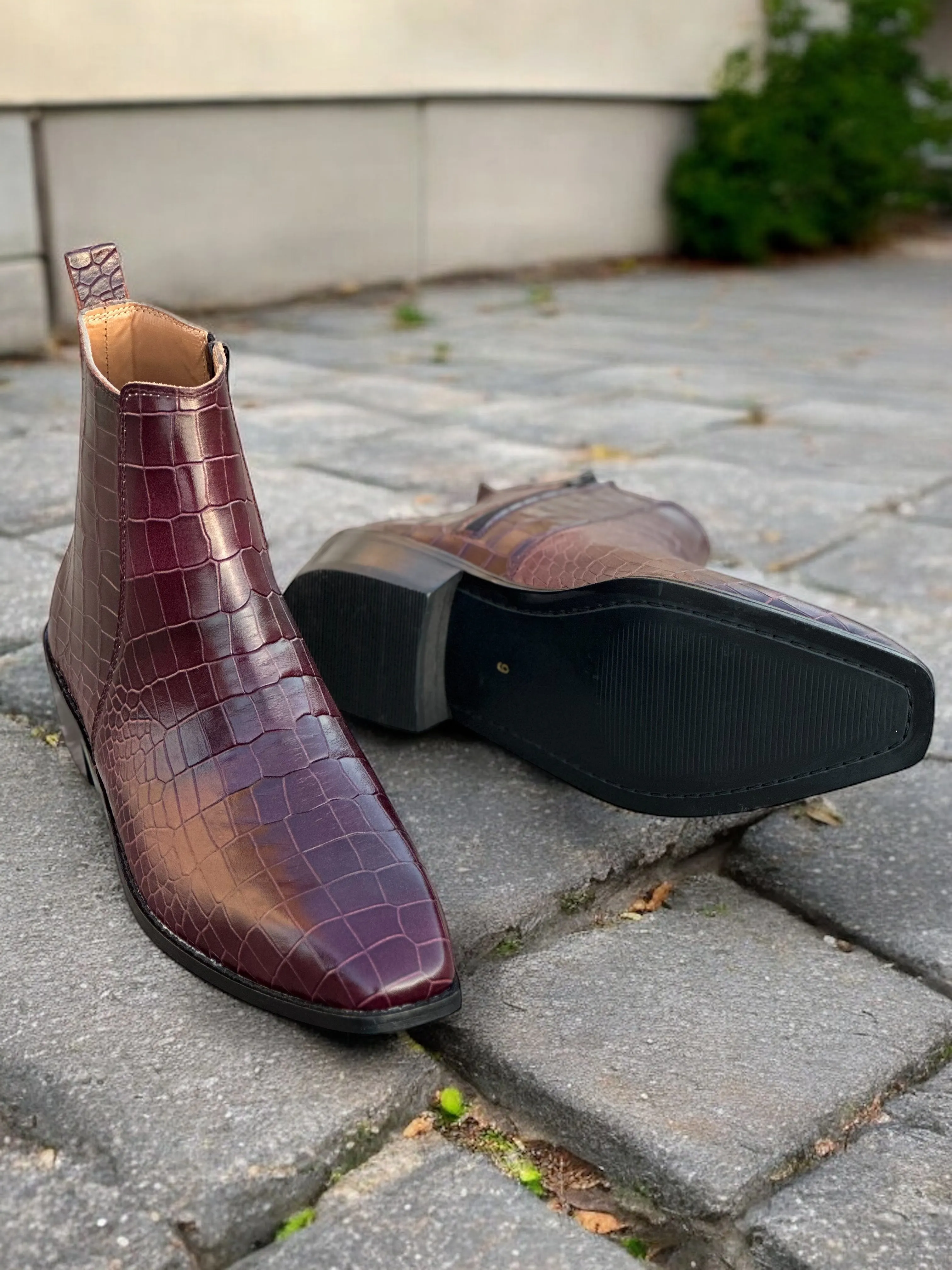 Auburn Croco Elite Chelsea Boots