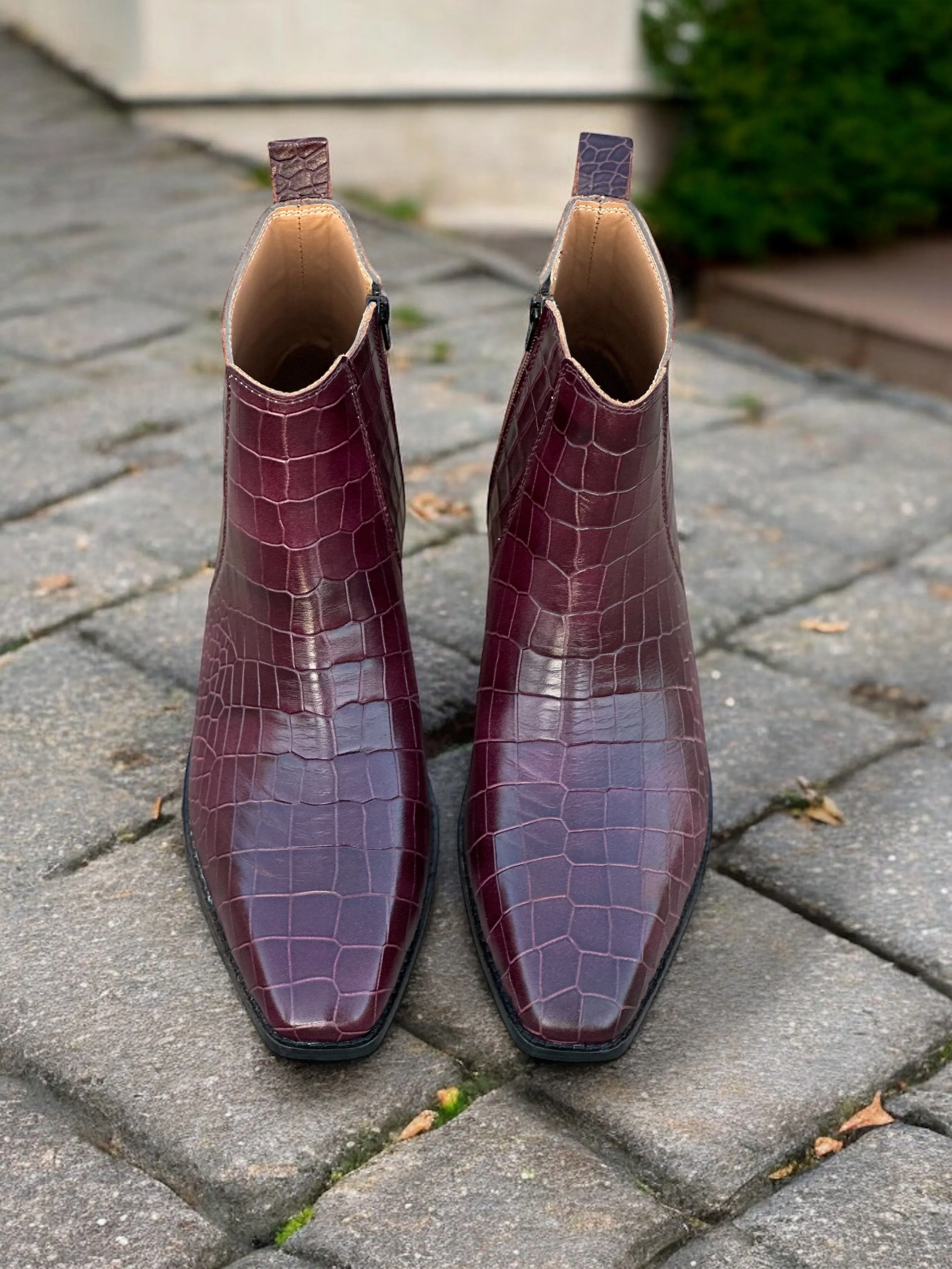 Auburn Croco Elite Chelsea Boots