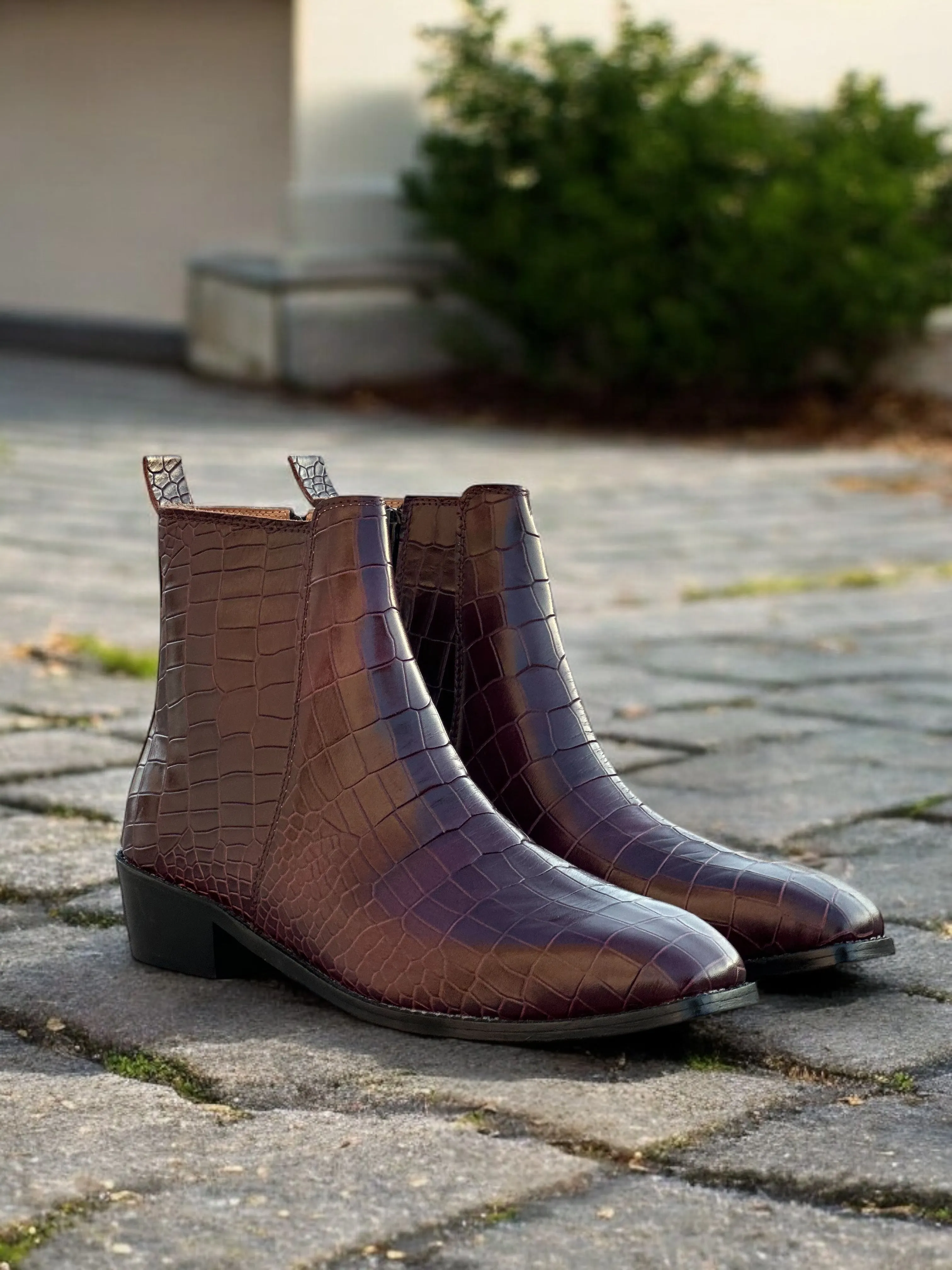 Auburn Croco Elite Chelsea Boots