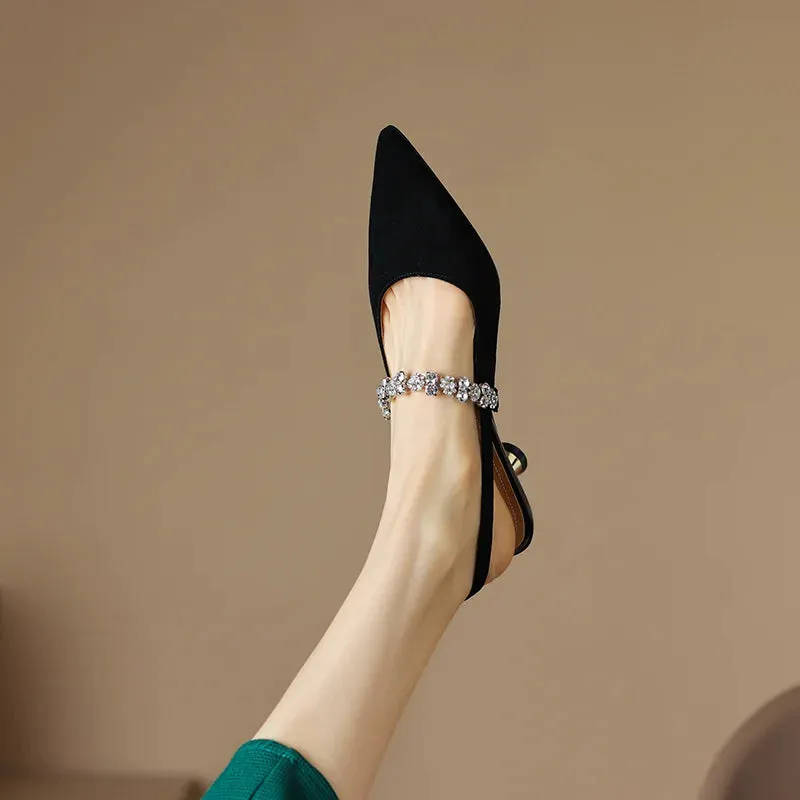Aurora Rhinestone Kitten Heels