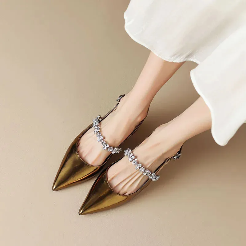 Aurora Rhinestone Kitten Heels