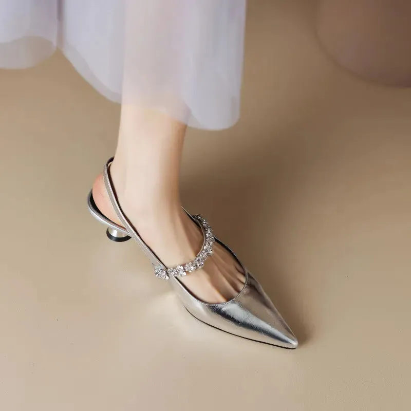 Aurora Rhinestone Kitten Heels