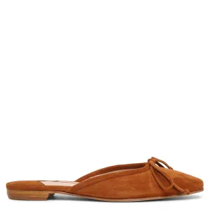 Ballerimu tan suede flat mules