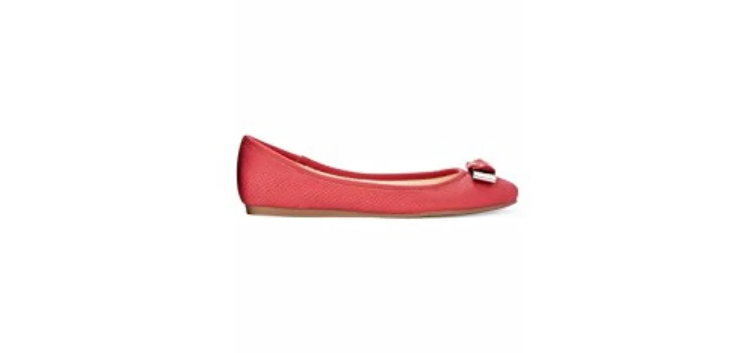 Bar III Penguin Bow Flats Red Shoes Size 5.5