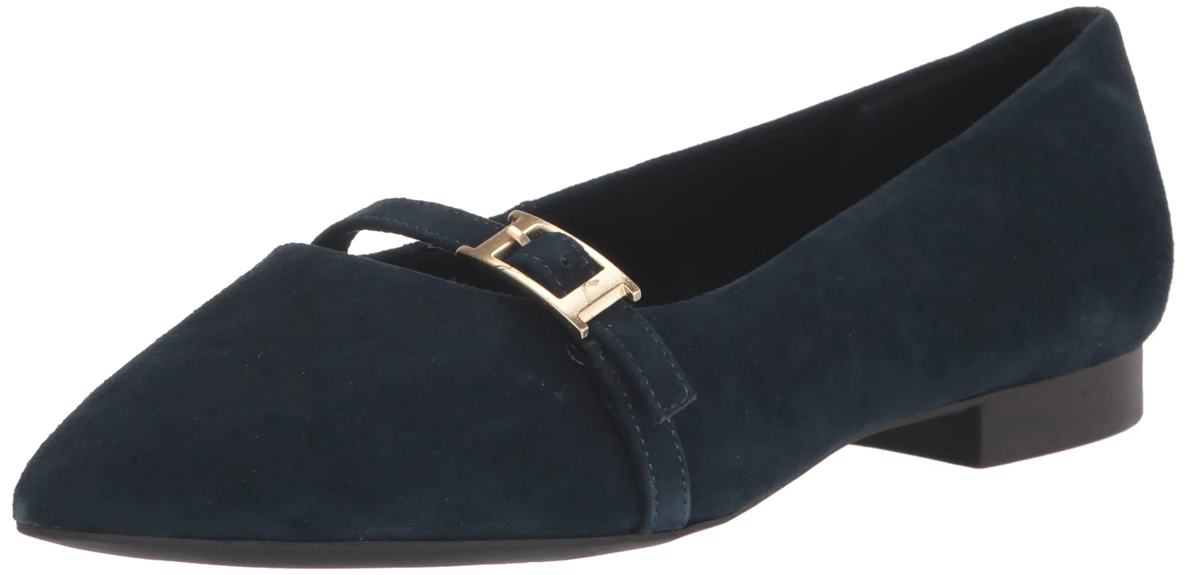 Bella Vita Women's Evanna Ballet Flat, Navy Suede Leather, 12