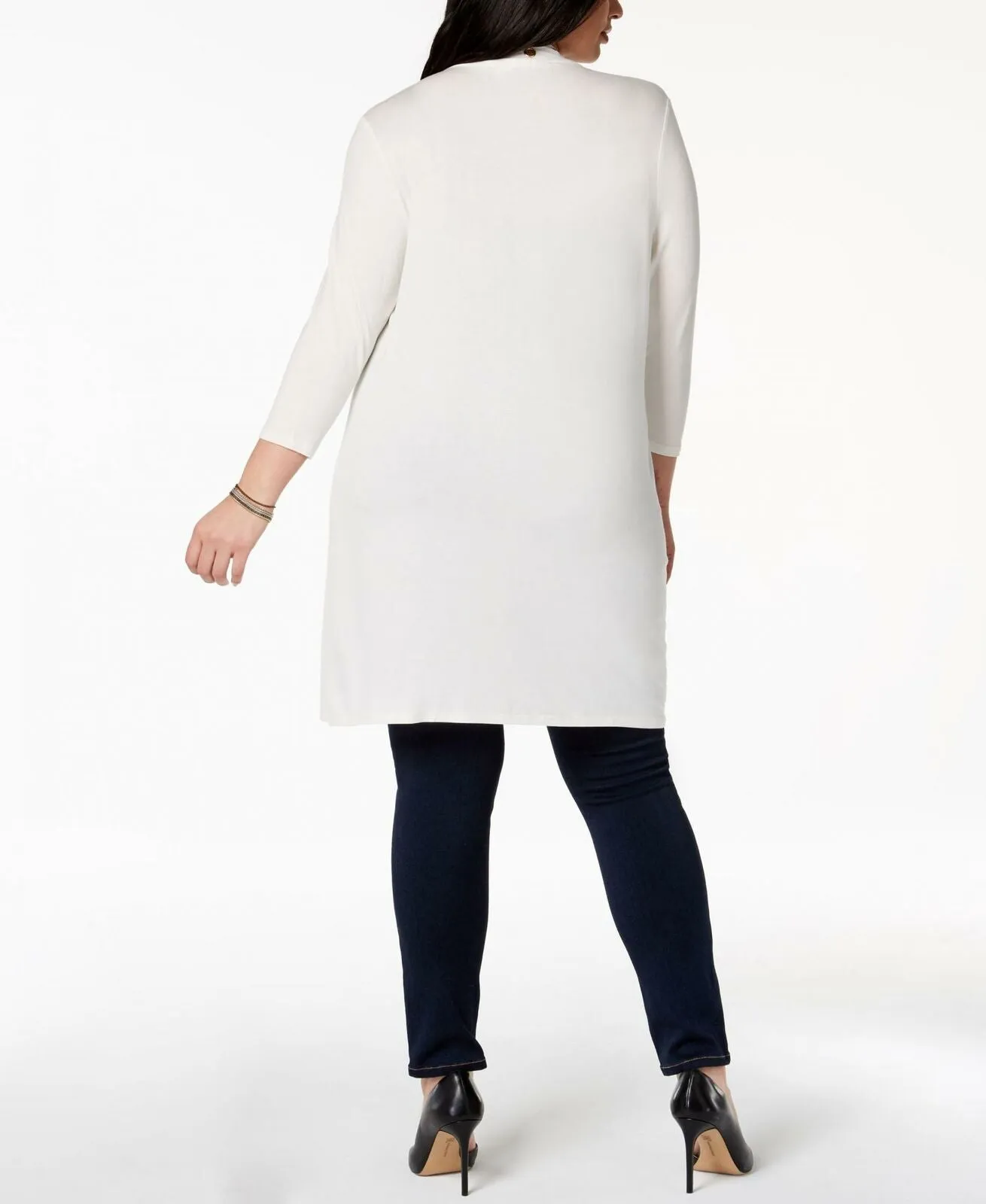 Belldini Plus Size Lightweight Grommet Trim Duster Cardigan
