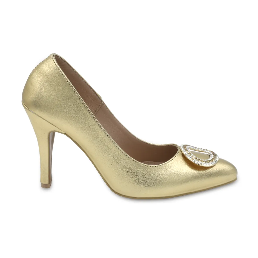 Belle - Metallic Gold Pumps Heels