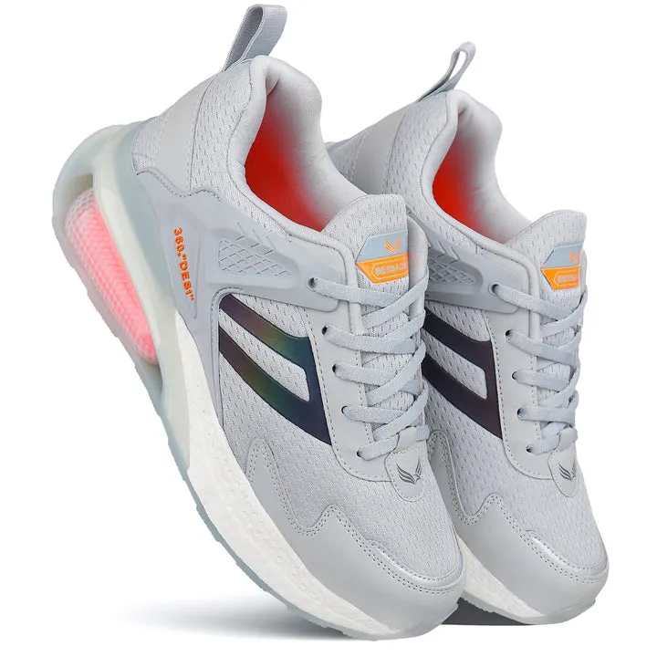 Bersache Lightweight Casual Sneaker Loafer Walking Shoes For Men9077-Grey