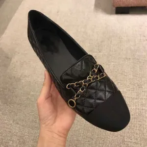 Black Pachwork Flats Shoes Woman Loafers Slip On Square Toe