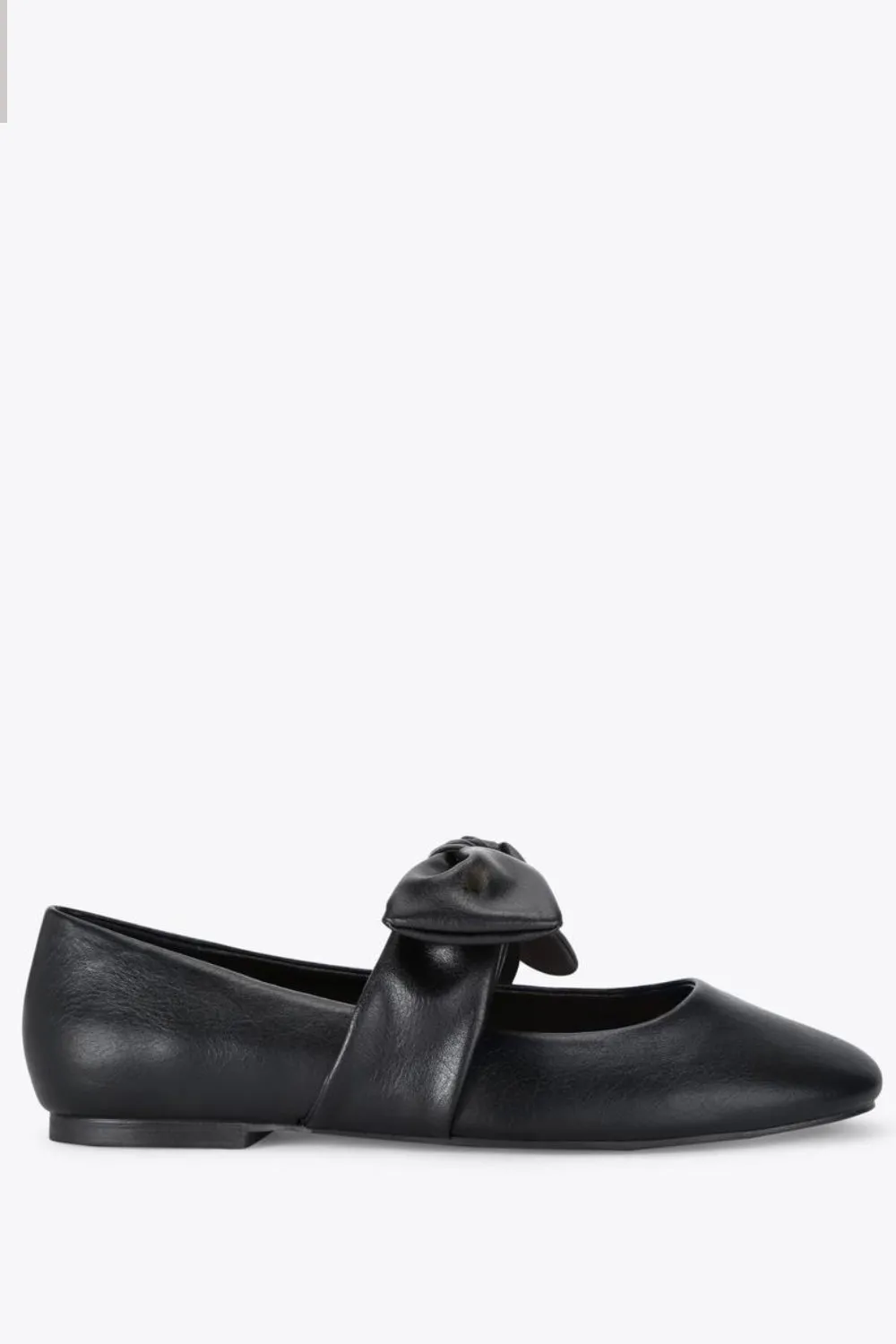 BLACK PU BOW DETAIL MARY JANE BALLET