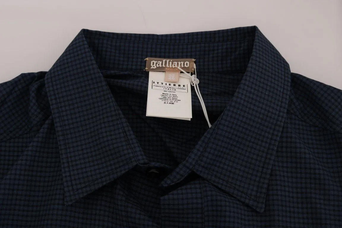Blue Casual Cotton Stretch Long Sleeve Shirt